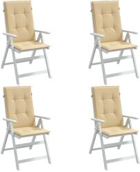 vidaXL Perne scaun cu spatar înalt 4 buc. melanj bej 120x50x4cm textil GartenMobel Dekor (4002422)
