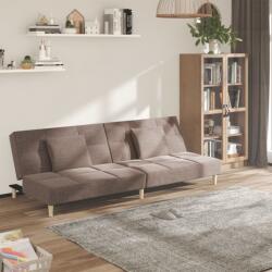 vidaXL Canapea extensibila cu 2 locuri, 2 perne, gri taupe, textil GartenMobel Dekor (375798) Canapea