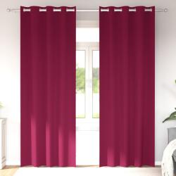 vidaXL Perdele Opaque cu Inel 2 pcs Rosu Vin 260 x 140 cm Poliester GartenMobel Dekor (4107357)