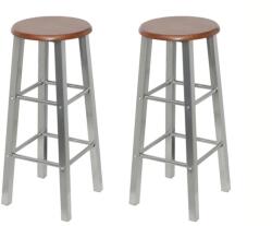 vidaXL Scaune de bar, 2 buc. , metal, sezut din MDF GartenMobel Dekor (60562)