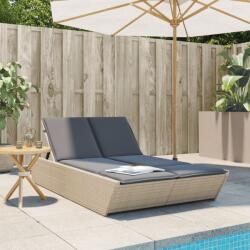vidaXL Sezlong dublu cu perne, bej, poliratan GartenMobel Dekor (368182)