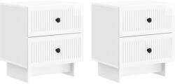 vidaXL Set 2 noptiere albe lucioase cu 4 sertare, 43 x 34, 5 x 47, 5 cm (893844)