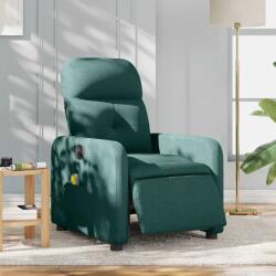 vidaXL Fotoliu electric de masaj rabatabil, verde închis, textil GartenMobel Dekor (3206792)