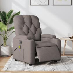 vidaXL Fotoliu electric de masaj rabatabil, gri taupe, textil GartenMobel Dekor (3204706)