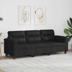 vidaXL Canapea cu 3 locuri, negru, 180 cm, tesatura microfibra GartenMobel Dekor (359570) Canapea