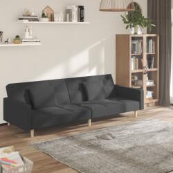 vidaXL Canapea extensibila cu 2 locuri, 2 perne, gri închis, textil GartenMobel Dekor (375800) Canapea