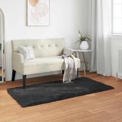vidaXL Covor din Lana Faux Tafalla Negru 60 x 110 cm Poliester GartenMobel Dekor (42021565) Covor