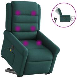 vidaXL Fotoliu electric masaj rabatabil / ridicare verde închis textil GartenMobel Dekor (3303350)