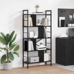 vidaXL Raft pentru carti Stejar Negru 75 x 30 x 156 cm Lemn compozit GartenMobel Dekor (883958) Biblioteca