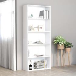 vidaXL Biblioteca cu 5 rafturi, alb, 80 x 30 x 189 cm, PAL GartenMobel Dekor (801026) Biblioteca