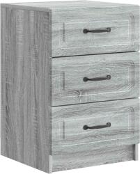 vidaXL Noptiera Sonoma gri cu 3 sertare, lemn prelucrat, 43 x 41 x 63, 5 cm (895711)