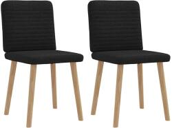 vidaXL Scaune de bucatarie, 2 buc. negru, textil GartenMobel Dekor (4101146)
