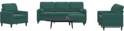 vidaXL Set canapele cu perne/rulouri, 4 piese, verde închis, catifea GartenMobel Dekor (3278383) Canapea