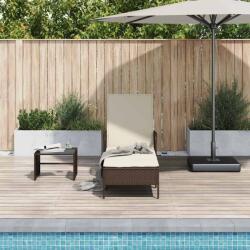 vidaXL Sezlong Maro si Alb Crema 55 x 200 x 92 cm poliratan GartenMobel Dekor (365426)