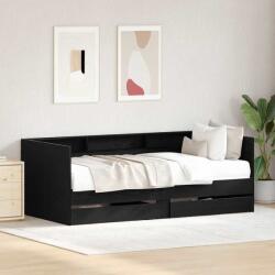 vidaXL Daybed cu headboard Stejar Negru 75 x 190 cm Lemn compozit GartenMobel Dekor (3334007)