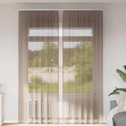 vidaXL Perdele Voile cu buzunare pentru bare 2 buc maro deschis GartenMobel Dekor (4102225)