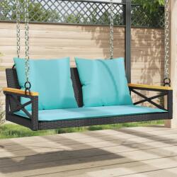 vidaXL Banca de balansoar cu perne, negru, 109x62x40 cm, poliratan GartenMobel Dekor (368160)