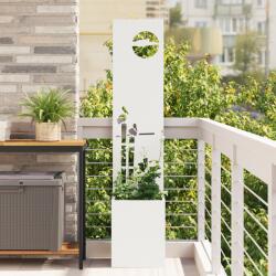 vidaXL Ghiveci de Gradina cu Panou Decorativ Alb 32 x 140 cm GartenMobel Dekor (876400)