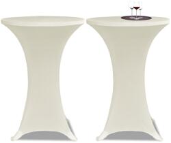 vidaXL Husa de masa cu picior Ø60 cm, 2 buc. , crem, elastic GartenMobel Dekor (241207)