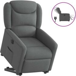vidaXL Fotoliu electric rabatabil cu ridicare, gri închis, textil GartenMobel Dekor (3303215)