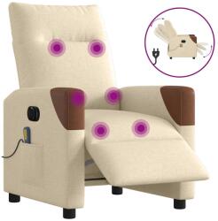 vidaXL Fotoliu electric de masaj rabatabil, crem, textil GartenMobel Dekor (3324002)