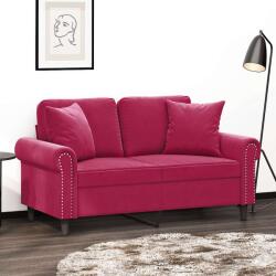 vidaXL Canapea cu 2 locuri cu pernute, rosu vin, 120 cm, catifea GartenMobel Dekor (3200939) Canapea