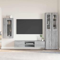 vidaXL Set comoda TV cu sertar FLORIN 3 pcs Gri Sonoma Lemn compozit GartenMobel Dekor (3397970)