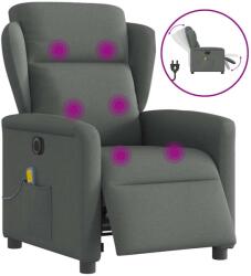 vidaXL Fotoliu electric de masaj rabatabil, gri închis, textil GartenMobel Dekor (3303125)