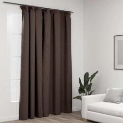 vidaXL Draperie opaca, aspect de in, gri taupe, 290x245 cm, cu carlige GartenMobel Dekor (321207)
