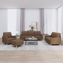 vidaXL Set de canapele cu perne, 4 piese, maro, textil GartenMobel Dekor (3201253) Canapea