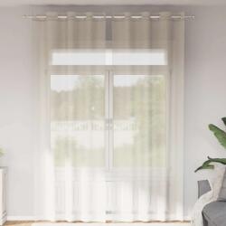 vidaXL Perdele Voile cu Oelii 2 buc Crem 140x260 cm GartenMobel Dekor (4102075)