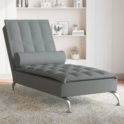 vidaXL Sezlong de masaj cu sprijin, gri închis, material textil GartenMobel Dekor (379444)