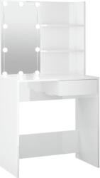 vidaXL Masa de toaleta cu LED, alb extralucios, 74, 5x40x141 cm GartenMobel Dekor (808807)
