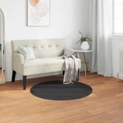 vidaXL Covor din Blana Faux de Iepure Olite Negru Ø 100 cm Poliester GartenMobel Dekor (42021734) Covor