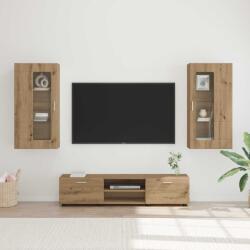 vidaXL Set comoda TV FLORIN 3 pcs Stejar Artizanal Lemn compozit GartenMobel Dekor (3397933)