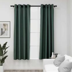 vidaXL Perdele opace aspect panza cu ocheti 2 buc. verde 140x175 cm GartenMobel Dekor (321184)