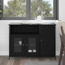 vidaXL Bufet Stejar negru 100 x 35 x 75 cm Lemn compozit GartenMobel Dekor (869093) Comoda