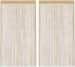 vidaXL Draperii cu franjuri, 2 buc. , 100 x 250 cm, bej GartenMobel Dekor (132404)