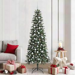 vidaXL Brad de Craciun artificial Verde 210 cm PVC si Plastic si Otel GartenMobel Dekor (3395835)