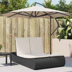 vidaXL Sezlong dublu cu perne, negru, poliratan GartenMobel Dekor (368090)