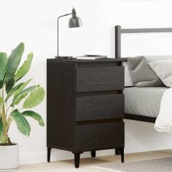 vidaXL Noptiera cu 3 sertare stejar negru 45x35x44 cm, lemn compozit (863439)