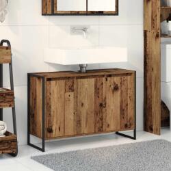 vidaXL Dulap de Baie cu usa Lemn Vechi 90 x 30 x 60 cm Lemn compozit GartenMobel Dekor (886484)