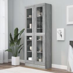 vidaXL Dulap vitrina, gri sonoma, 82, 5x30, 5x185, 5 cm, lemn prelucrat GartenMobel Dekor (815622) Biblioteca
