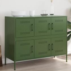 vidaXL Dulap, verde masliniu, 100, 5x39x79 cm, otel GartenMobel Dekor (843100) Comoda
