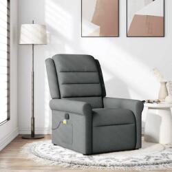 vidaXL Fotoliu reclinabil cu masaj, gri închis, material textil GartenMobel Dekor (4015647)
