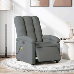 vidaXL Fotoliu electric de masaj rabatabil, gri închis, textil GartenMobel Dekor (3204081)