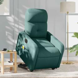 vidaXL Fotoliu electric masaj rabatabil / ridicare verde închis textil GartenMobel Dekor (3206828)
