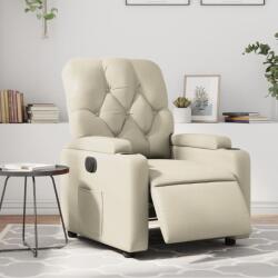 vidaXL Fotoliu rabatabil electric, crem, piele ecologica GartenMobel Dekor (3204759)