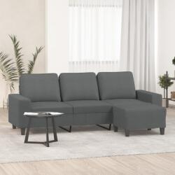 vidaXL Canapea cu 3 locuri si taburet, gri închis, 180 cm, textil GartenMobel Dekor (3201152) Canapea