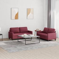 vidaXL Set canapea cu perne, 2 piese, rosu vin, material textil GartenMobel Dekor (3201450) Canapea
